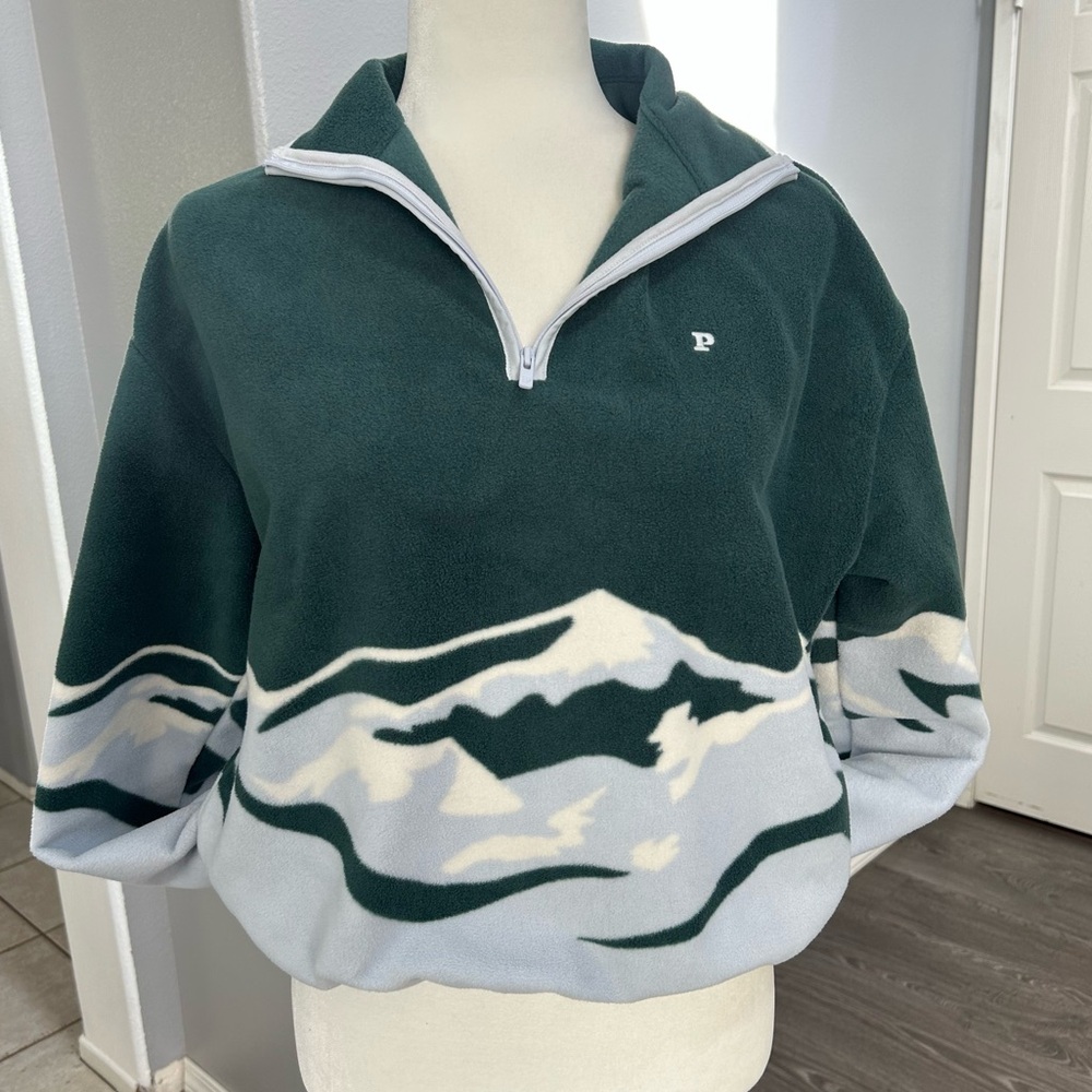 PINK VICTORIA SECRET MICRO FLEECE HALF ZIP JACKET